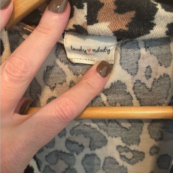 Lovely Melody Leopard and Stripe Cardigan - Picture 2 of 4